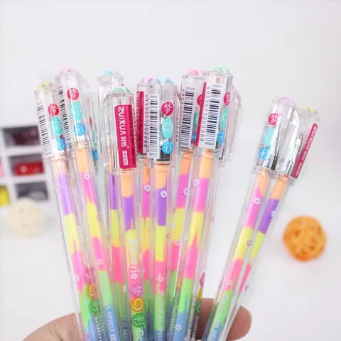 Student Plastic Textmarker Gekleurde Glitter Gelpennen Kleurverloop Inkt Aquarel Marker Cartoon Schets Scrapbooking Tekenen Schilderen Benodigdheden
