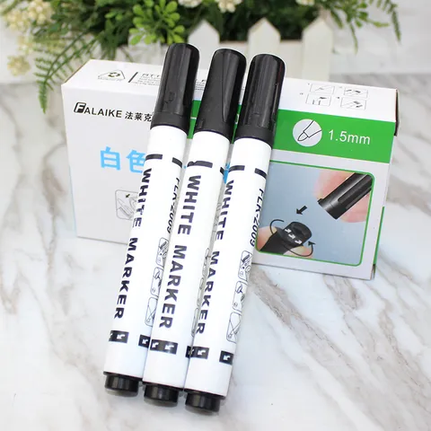 White Oil Based Marker Pen Waterproof Fast Drying Permanent Large Capacity Marker For Logistics Parcel Marking Stationery Office School Supply
