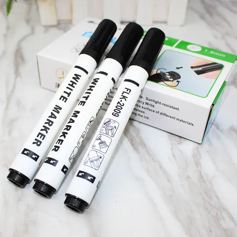 White Oil Based Marker Pen Waterproof Fast Drying Permanent Large Capacity Marker For Logistics Parcel Marking Stationery Office School Supply