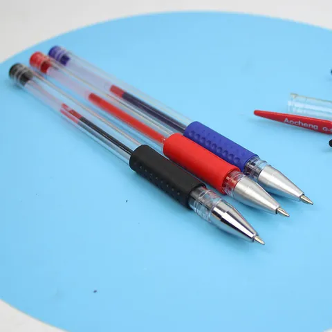 Minimalist Plastic Gel Pen Bullet Tip Transparent Barrel Fine Smooth Writing Signing Stationery Pen For School Office Work