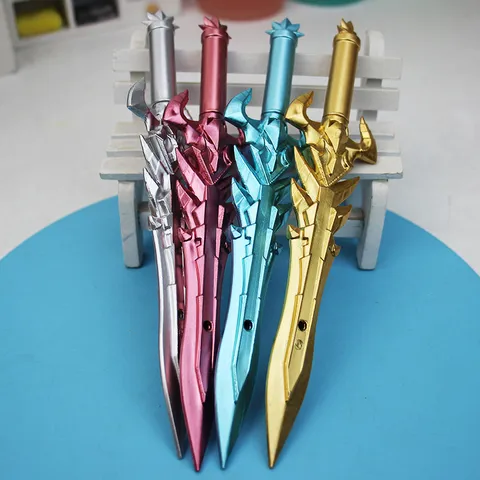 Creative Sword Shaped Gel Pen Retro Weapon Style Black Ink 0.5mm Tip Novelty Writing Pen For Office School Students Gift