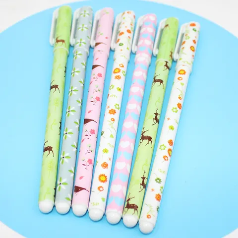 Creative Cartoon Cute Gel Pens 0.5mm Black Ink Pens For Students School Office Writing Supplies Stationery Press Type Pens
