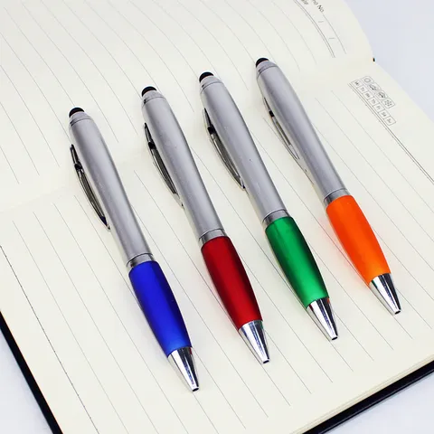 Modern Metal Twist Ballpoint Pen Color Block Design Dual Use Touch Screen Stylus Pen With Metal Clip Office School Writing Stationery Business Executive Gift Pen