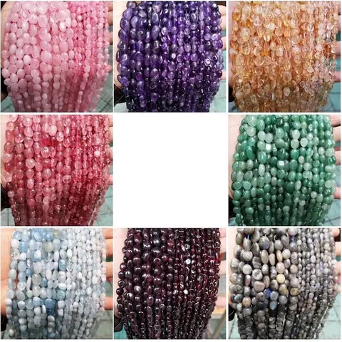 Natural Crystal Irregular Gravel Stone Beads Polished Loose Beads Strand For DIY Jewelry Making Bracelet Necklace Handcraft Supplies Natural Healing Stone