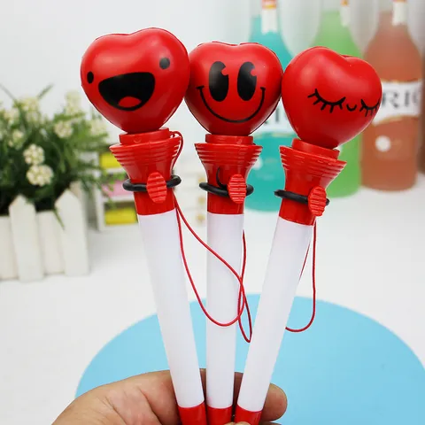Creative Heart Shaped Stress Relief Ballpoint Pen With Slow Rebound PU Foam Head Jumping Fun Pen Office Writing Stationery