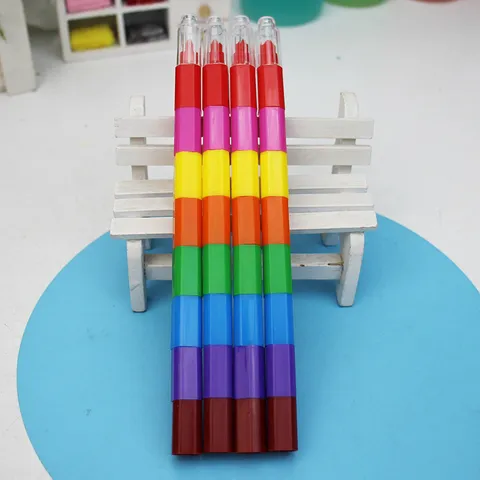Crayones de Bloques de Construcción Apilables Creativos 8 Colores Crayones de Cera Cuadrados Pasteles al Óleo Niños Estudiantes Arte Regalos