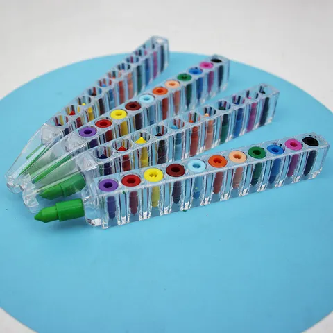 Creative Harmonica Shape Colors Crayons Stackable Bullet Tip Pastel Painting Drawing Crayons Set for Kids School Stationery
