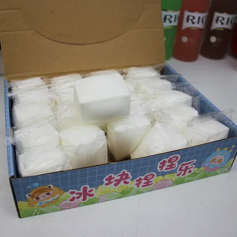 Simulation Tofu Plastic Squishy Toy Soft Novelty Venting Stress Relief Toy For Kids Adults Everyday Desktop Sensory Toy