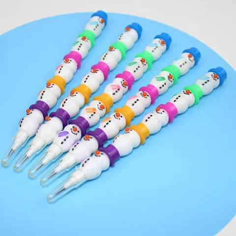 Creative Snowman Multi Segment Building Block Pencils Non Sharpening Cartoon Student Stationery For School Kids Drawing Gift