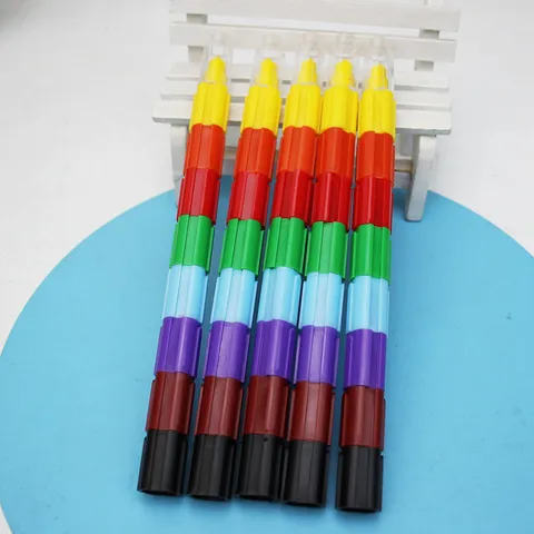 Creative Building Block Assembled Crayons Stackable Multicolor Oil Pastels For Students Kids Art Supplies Painting Pens