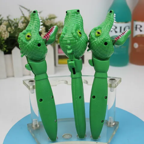 Creative Crocodile Shape Ballpoint Pen Cute Dinosaur Big Mouth Press Design Plastic Retractable Novelty Pen For School Students Stationery Office Writing Gift