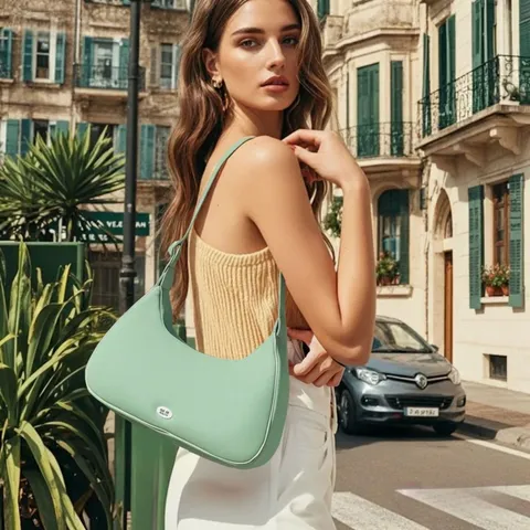 Bolso de Luna Axila Acolchado para Mujer Ligero Sensación de Nube Poliéster Bolso Hobo Color Sólido Suave Bolso de Hombro de Invierno