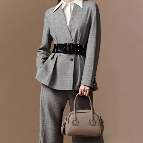 Bolso Boston Mini de Cuero de Vaca de Primera Capa Bolso de Mano Retro Bandolera con Correa Ajustable para Mujer