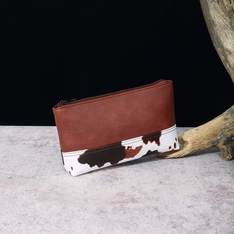Bolso de Mano de Cuero PU con Estampado de Vaca Retro Occidental Mujer Bolso Bandolera Bohemio de Gran Capacidad Bolso de Hombro con Empalme Accesorios de Moda
