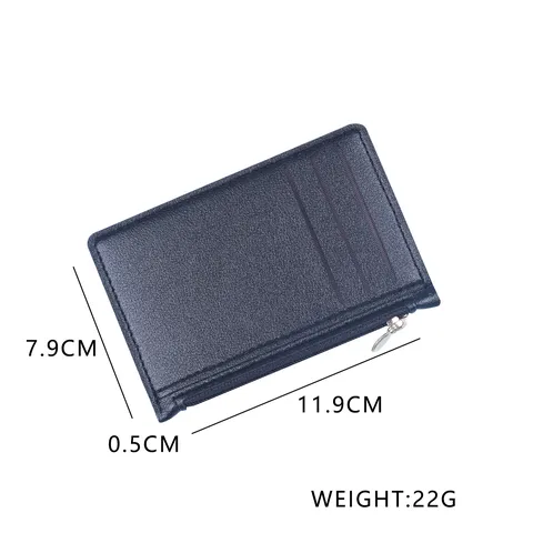 Women Ultra Thin PU Leather Card Holder Minimalist Multiple Slot Zipper Coin Purse Small Wallet For ID Credit Cards