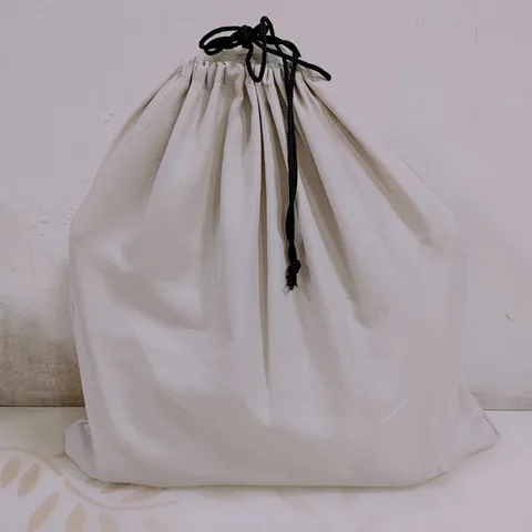 Beige Grey Polyester Drawstring Dust Bag With Portrait Print Double Pull Cord Storage Bag For Handbags Shoes Organization