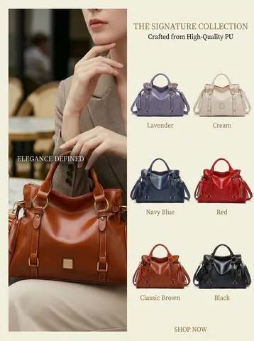 Bolso de Mano Vintage de Cuero PU para Mujer Gran Capacidad Bolso de Asa Superior Bandolera Con Borlas para Oficina