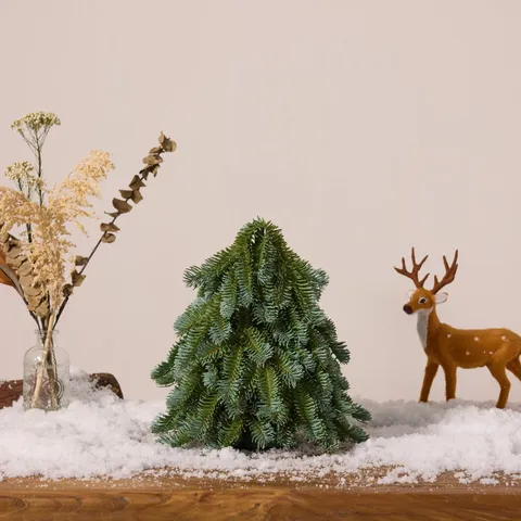 Electric Rotating Musical Christmas Tree PE Artificial Noble Fir Tabletop Xmas Tree For Holiday Home Office Desktop Decoration