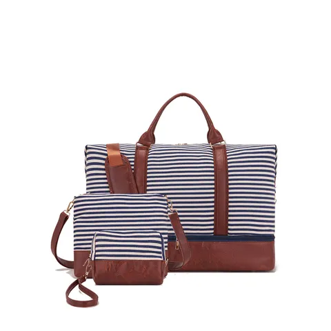 Juego de Bolsas de Viaje de Cuero PU Lona Gran Capacidad Con Compartimento Zapatos Bolsa de Deporte Impermeable para Hombre Mujer