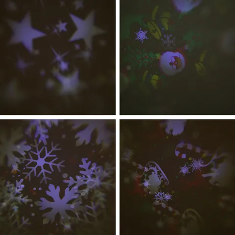 Christmas Tree Star Topper LED Snowflake Projector Light Glitter Hollowed-out Star Snowflake Decoration For Xmas Indoor