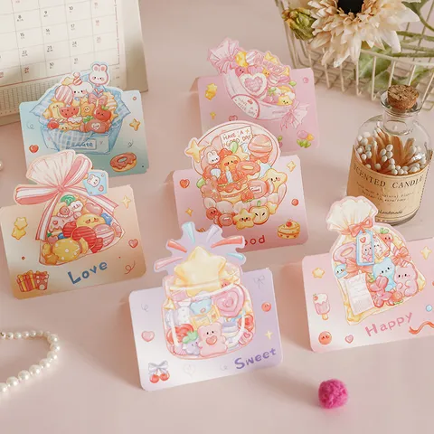 Cute Cartoon Candy Bear 3D Popup Greeting Cards For Childrens Day Birthday Blessing Gift Message Mini Cards Paper Notes