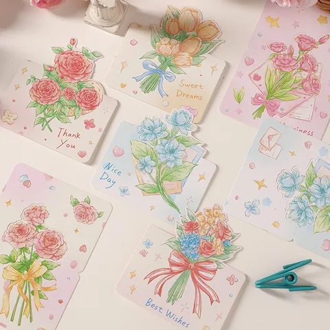 Biglietto di Auguri Floreale 3D Fatto a Mano Biglietti Bouquet di Fiori Pop Up per la Festa degli Insegnanti Ringraziamento San Valentino
