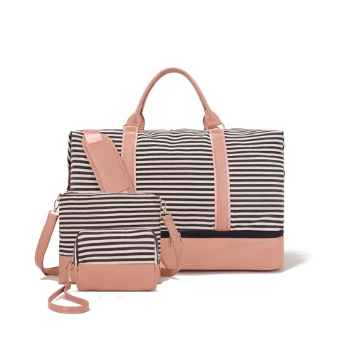Juego de Bolsas de Viaje de Cuero PU Lona Gran Capacidad Con Compartimento Zapatos Bolsa de Deporte Impermeable para Hombre Mujer