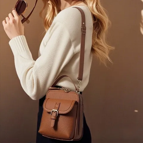 Bolso Retro de Cuero PU para Mujer Patrón de Lichi Bolso Pequeño Bandolera para Teléfono Móvil Con Protección RFID Correa Ajustable