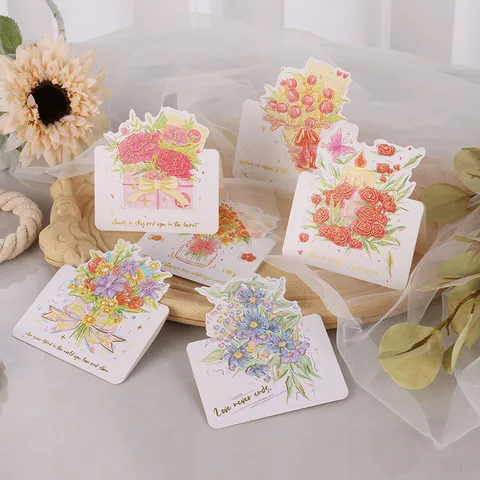 Cartes de Voeux de Bouquet de Bénédiction de Festival avec Bronzage pour la Fête des Mères Saint-Valentin Cadeau Esthétique