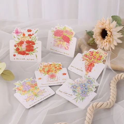 Cartes de Voeux de Bouquet de Bénédiction de Festival avec Bronzage pour la Fête des Mères Saint-Valentin Cadeau Esthétique