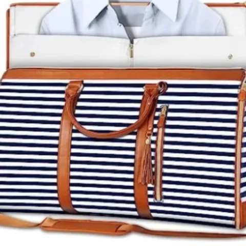 Bolsa de Viaje Gran Capacidad Portatrajes Cuero PU Lona Plegable Bolsa de Traje Impermeable Bolsa Weekender Mujer Hombre