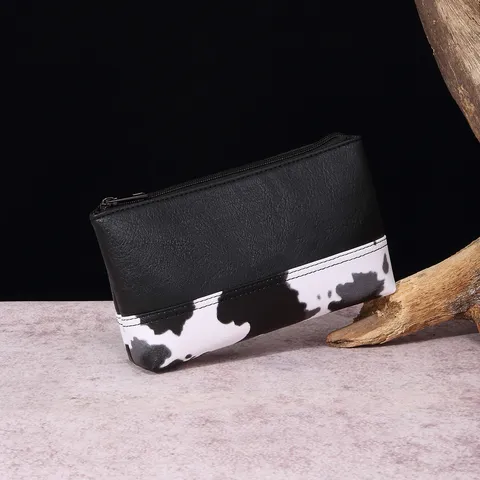 Bolso de Mano de Cuero PU con Estampado de Vaca Retro Occidental Mujer Bolso Bandolera Bohemio de Gran Capacidad Bolso de Hombro con Empalme Accesorios de Moda