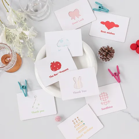 Tarjetas de Felicitación Minimalistas Caladas Creativas Tarjetas Regalo Cumpleaños Día de San Valentín Tarjetas de Agradecimiento Niños Negocios