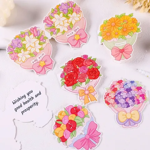 Carte de Voeux Bouquet Plié INS Carte Cadeau en Forme de Fleur Pour Anniversaire Mariage Festival Boulangerie Fleuriste Décoration