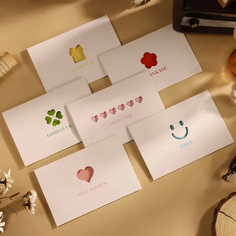 Cartes de Vœux Découpées Minimalistes pour la Saint-Valentin Carte Cadeau d'Anniversaire Cartes de Remerciement Style Européen