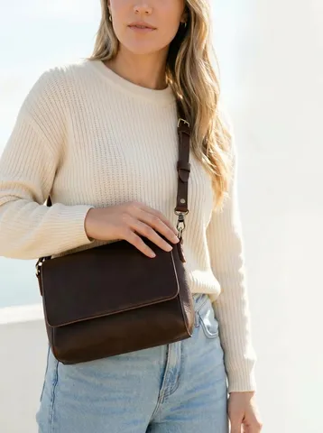 Bolso Bandolera de Mujer Retro Europeo Elegante Minimalista de Cuero PU Pequeño Cuadrado Color Sólido con Solapa para Uso Diario