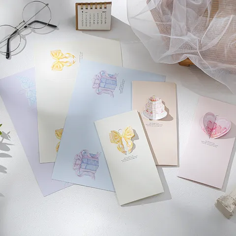 Tri-fold 3D Pop-up Greeting Card Hollow Laser Cut Best Wishes Cardboard Card For Christmas Valentine Birthday Party Holiday Gifts