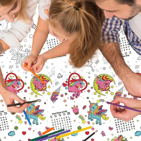 DIY Kleurplaat Eenhoorn Feest Tafelkleed Wegwerp Papier Tafelkleed Regenboog Thema Verjaardag Decoratie Kleurposter Voor Kinderen