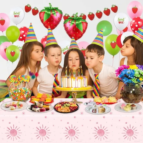 Décorations de Fête 1er Anniversaire Thème Soleil Rose Our Little Sunshine Ensemble Vaisselle Jetable Assiettes Serviettes Gobelets Nappe Couverts