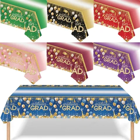 Nappe Jetable de Fête de Remise des Diplômes en Papier Rectangle Couvre-Table pour Célébration Décorations de Fête