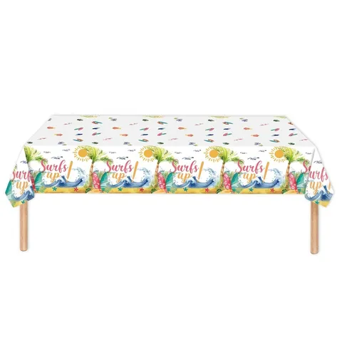 Ensemble de Vaisselle de Fête Jetable sur le Thème du Surf à la Plage d'Hawaï Fournitures de Fête d'Anniversaire Assiettes en Papier Gobelets Serviettes Nappe pour la Décoration de Fête de Pique-Nique d'Été