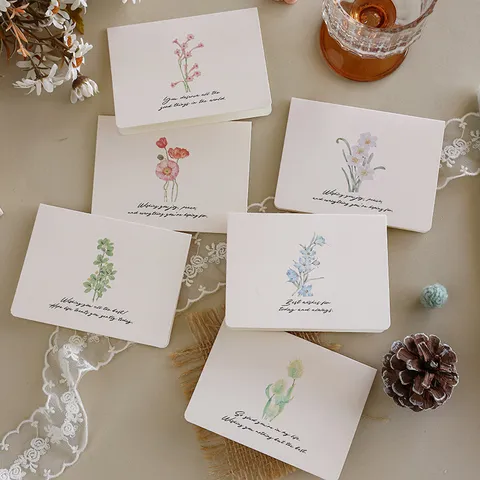 Vintage Floral Greeting Card Watercolor Plant Design Hand Painted Style Greeting Card For Birthday Wedding Valentine Day Everyday Blessing