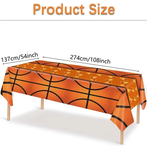 Basketball Thema Einweg Tischdecke Sport Geburtstag Party Zubehör Wasserdichte Kunststoff Tischdecke Orange Schwarz Basketball Druck Bankett Tischtuch