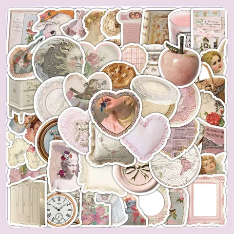 Pegatinas de Scrapbooking Estilo Palacio Vintage Decoración Retro Estética para Diario DIY Calcomanías para Maleta Portátil
