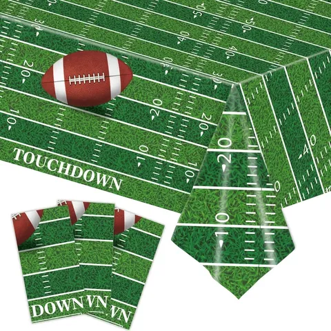 Fournitures de Fête Thème Football Américain Ensemble de Vaisselle Jetable Assiettes Gobelets Serviettes Nappe Bannière