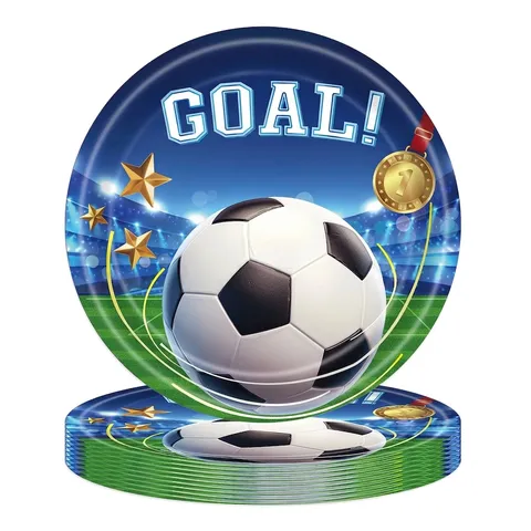 Football Theme Party Tableware Set Soccer Tour Paper Plates Cups Napkins Tablecloth Banner For World Cup Sports Birthday Party Decorations