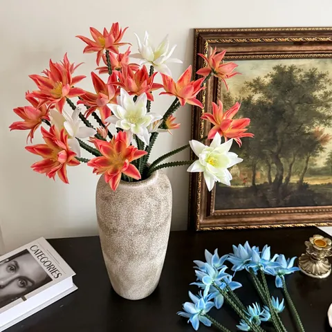 Fiore di Cactus Artificiale Corona di Spine di Alta Qualità in Tessuto di Seta Ramo Floreale per Decorazione Tavolo Casa Matrimonio Festa