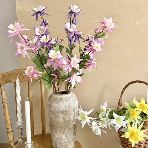 Ρεαλιστικά Τεχνητά Λουλούδια Aquilegia Μεταξωτά Με Μακρύ Μίσχο Τεχνητό Κλαδί Λουλουδιών Για Σπίτι Σαλόνι Τραπέζι Διακόσμηση Γάμος Πάρτι Φωτογραφικά Αξεσουάρ