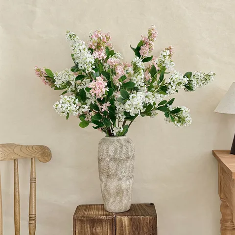 Artificial Silk Lilac Flowers Long Branch Realistic Mock Orange Osmanthus Flowers For Home Wedding Living Room Decor Photography Props