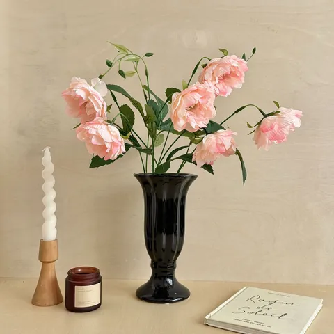 Realistic Silk Peony Artificial Flower 2 Heads Faux Peony Branch For Home Wedding Decor Photography Props Peony Floral Arrangement